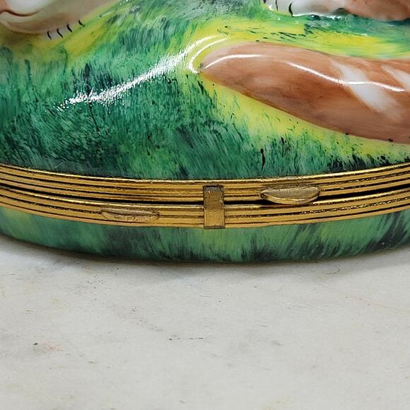 Chamart Limoges Cat Trinket Box Large Piotet Signed Peint Main Hand Painted - Picture 7 of 16